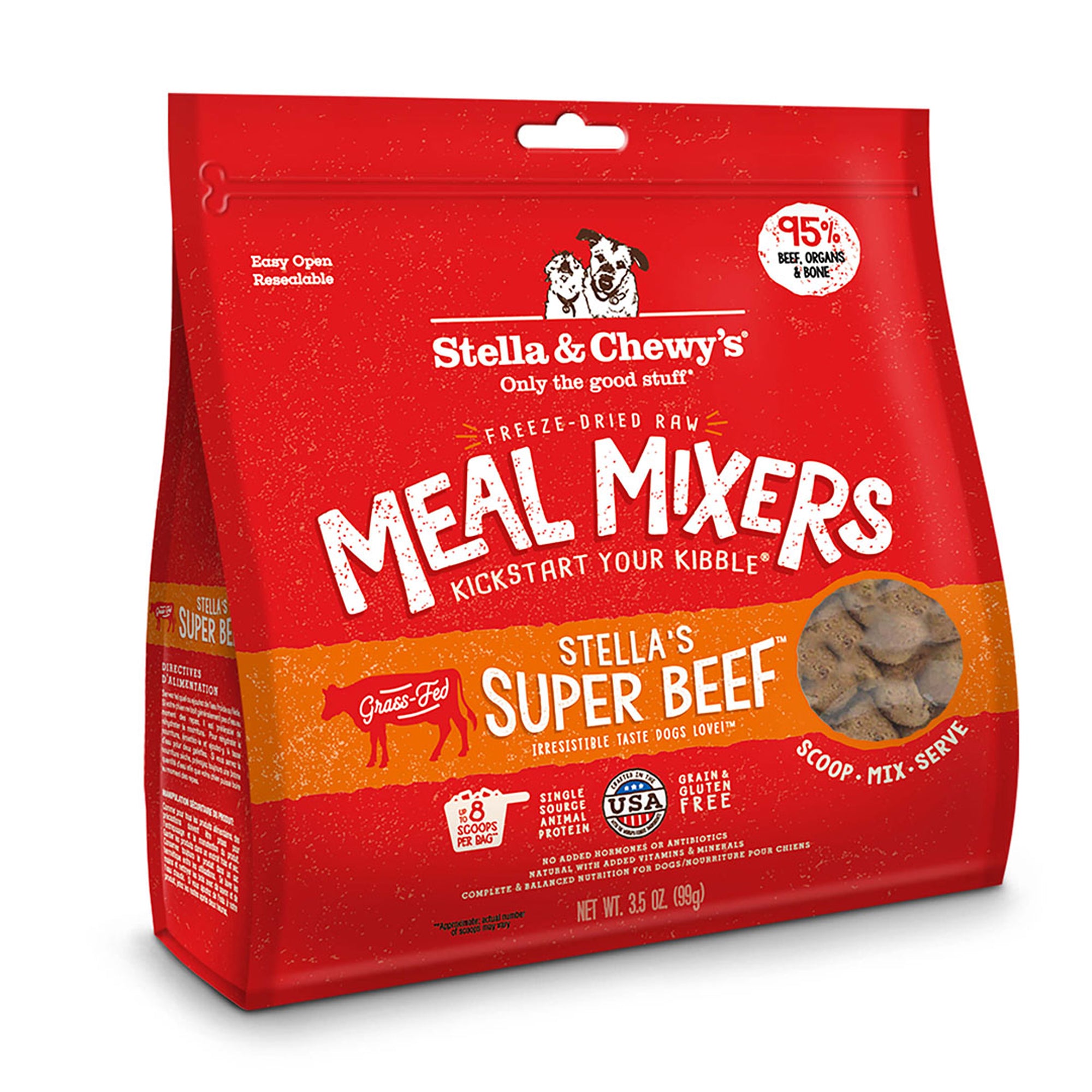 Stella & Chewy's Freeze-Dried Raw Stella's Beef Meal Mixers for Dogs, 35 oz