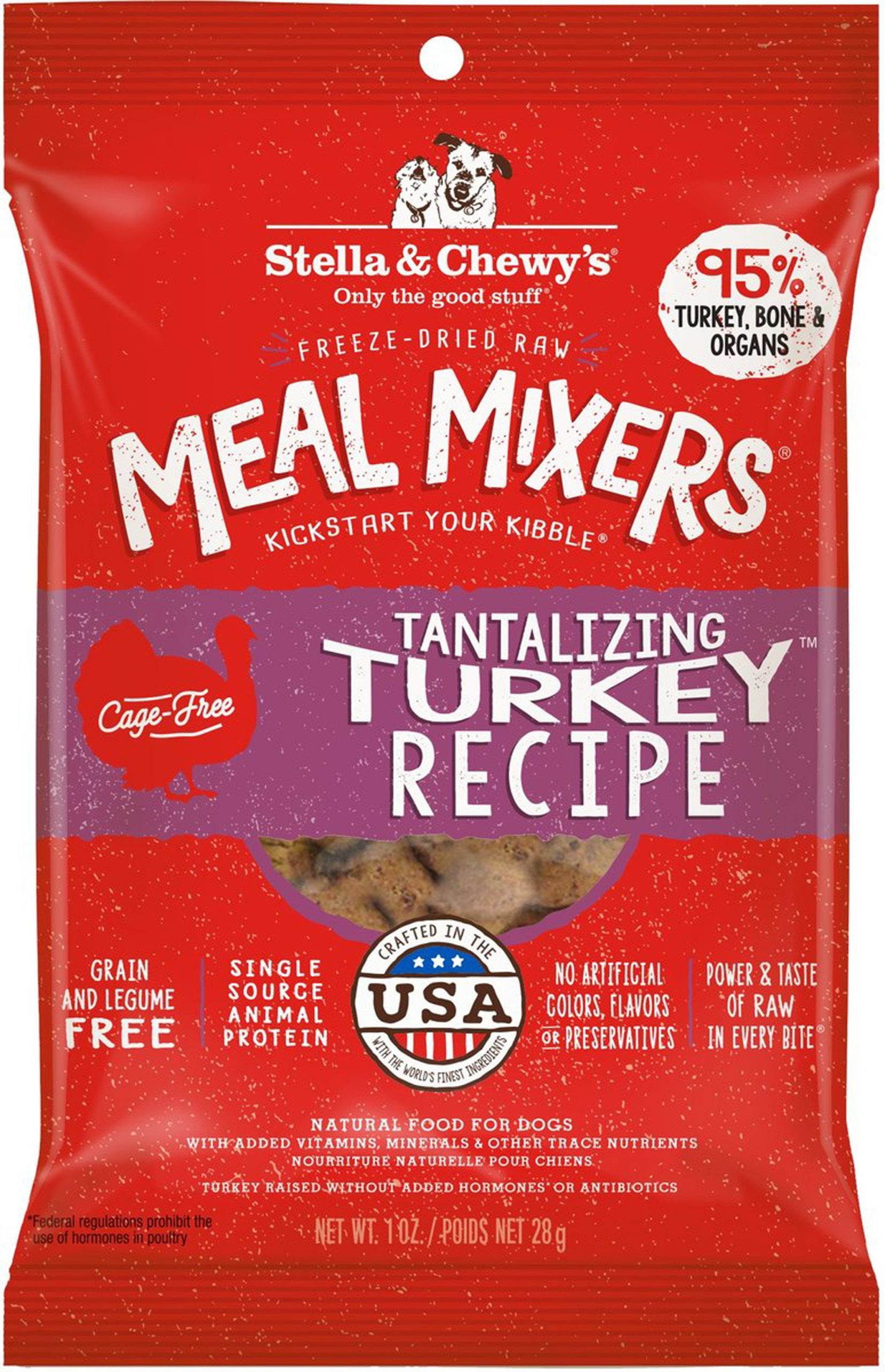 Stella & Chewy's Freeze-Dried Raw Tantalizing Turkey Meal Mixers for Dogs