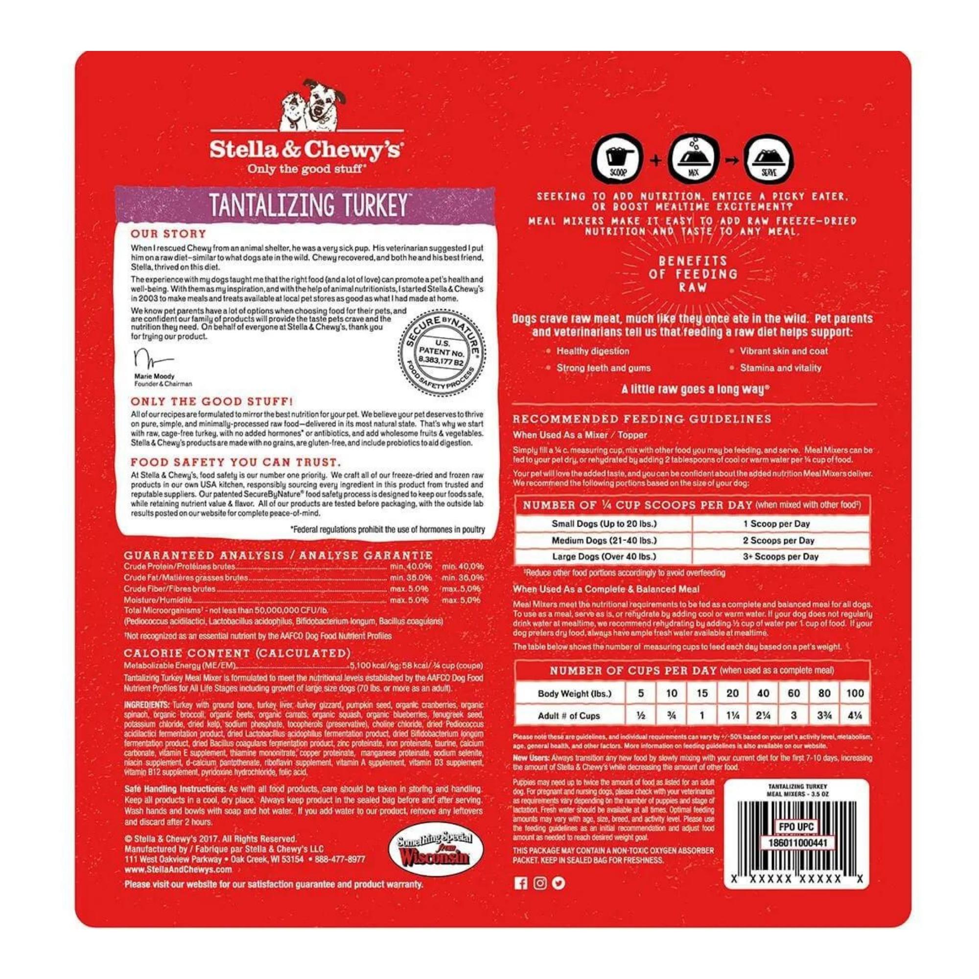 Stella & Chewy's Freeze-Dried Raw Tantalizing Turkey Meal Mixers for Dogs - Image 4