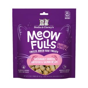 Stella & Chewy's Meowfulls Freeze-Dried Cat Treats, Whitefish & Salmon, 1.5 oz