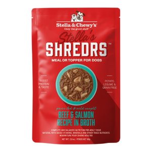 Stella & Chewy's Stella's Shredrs Beef & Salmon in Broth, 2.8 oz (Case of 24)