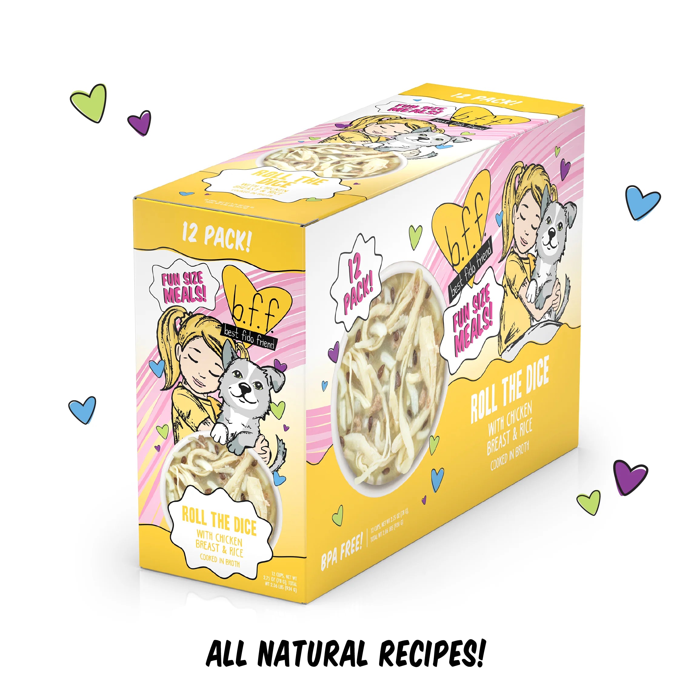 BFF Roll The Dice Chicken & Rice Dog Food Cup, 2.7 oz (12 Pack) - Image 5