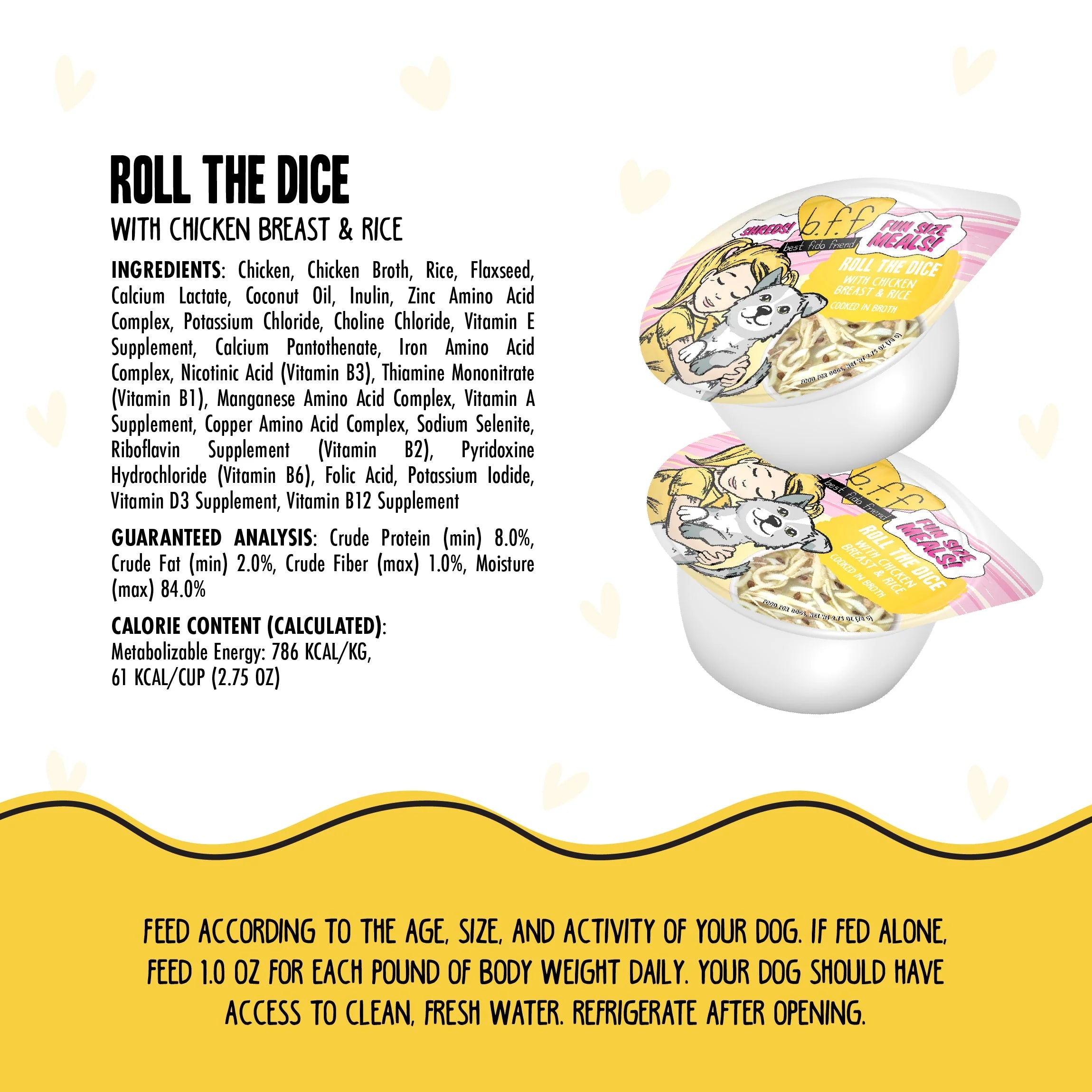 BFF Roll The Dice Chicken & Rice Dog Food Cup, 2.7 oz (12 Pack) - Image 4