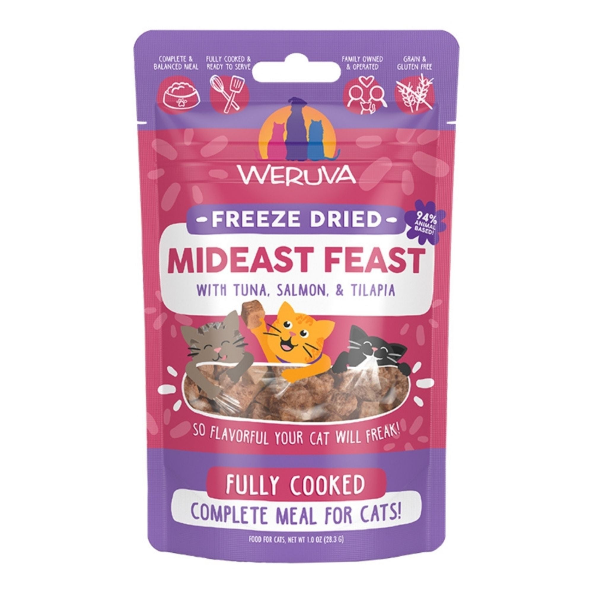 Weruva Freeze-Dried Mideast Feast for Cats, Tuna, Salmon & Tilapia