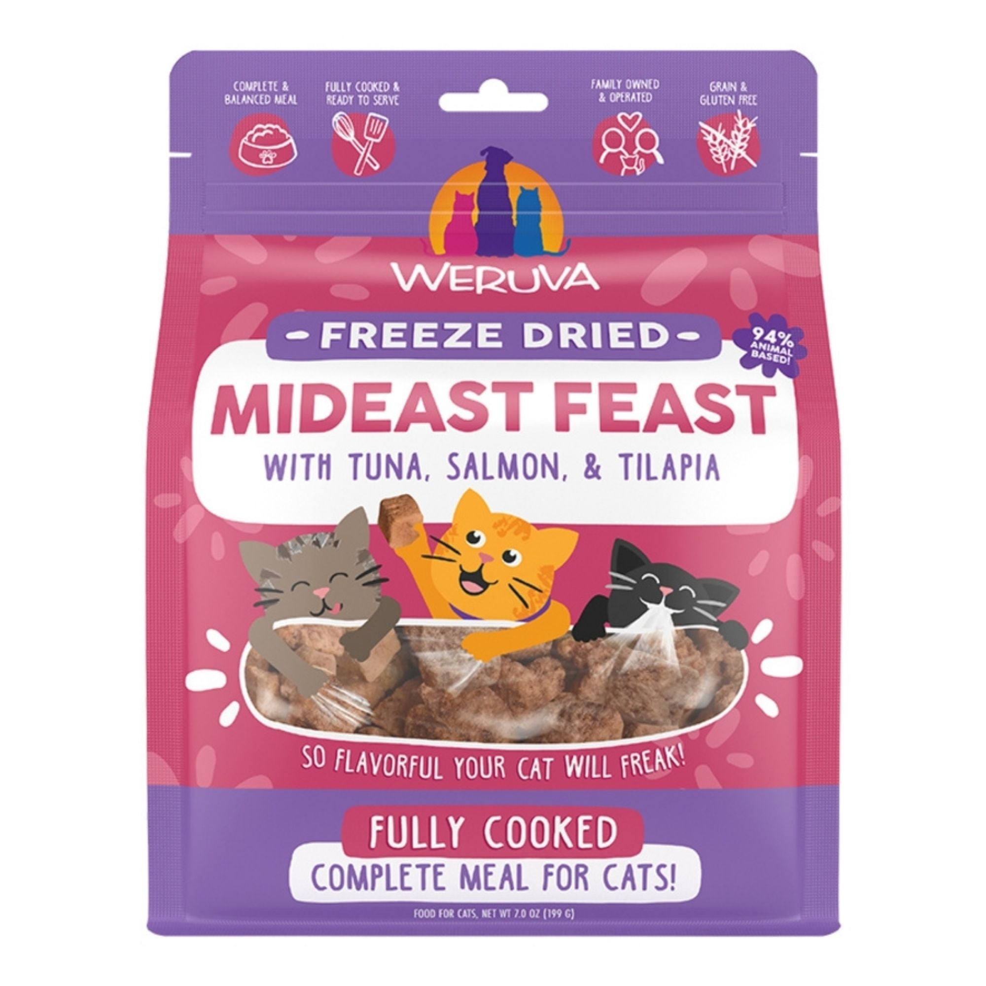 Weruva Freeze-Dried Mideast Feast for Cats, Tuna, Salmon & Tilapia - Image 3