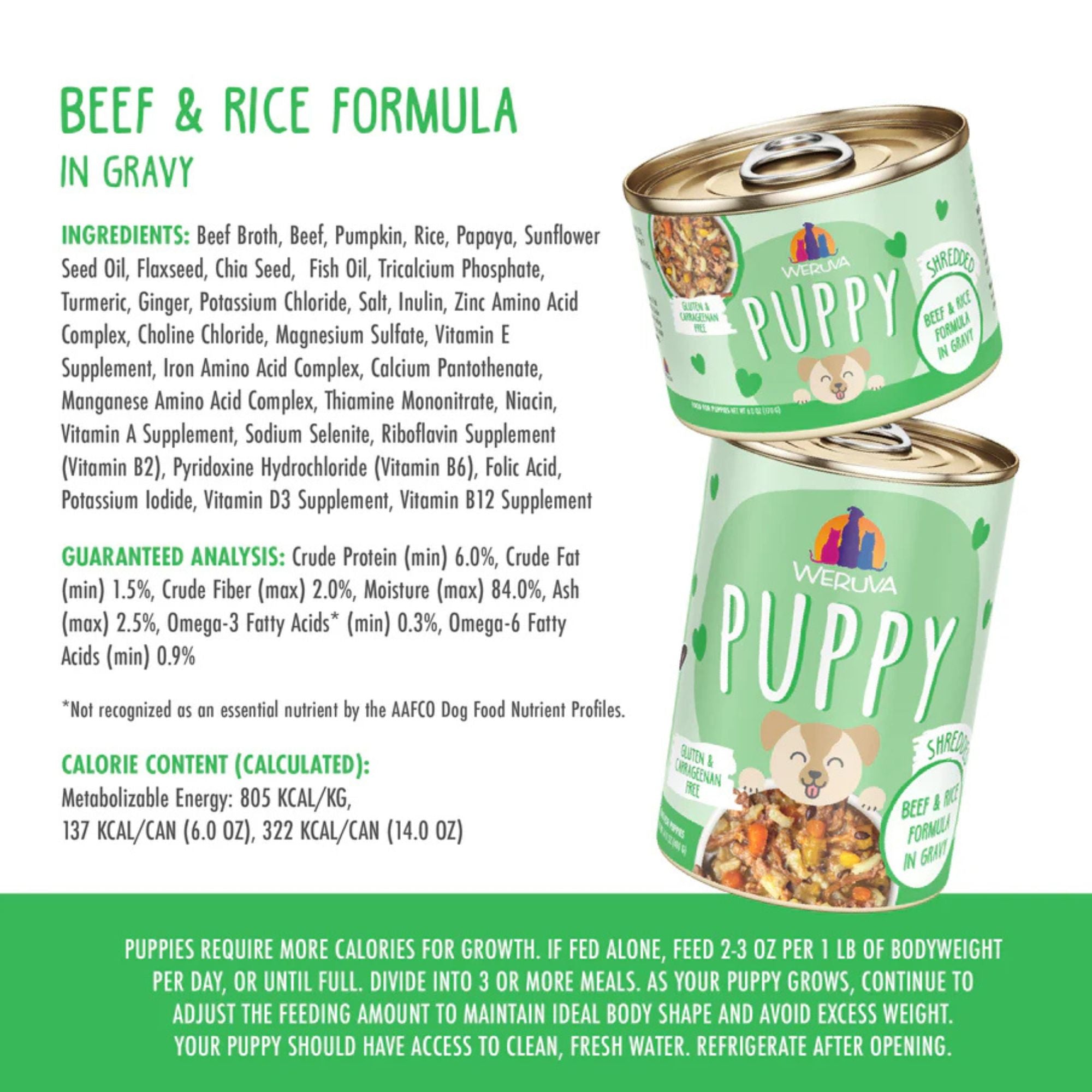 Weruva Puppy Beef & Rice Formula Wet Dog Food, 14 oz (Case of 10) - Image 3