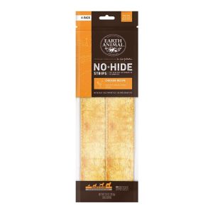 Earth Animal No-Hide Chicken Strips Dog Chews, 4 Pack