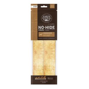 Earth Animal No-Hide Venison Strips Dog Chews, 4 Pack