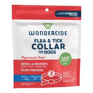 Wondercide Dog Flea & Tick Peppermint Collar with Natural Essential Oils 3 Pack