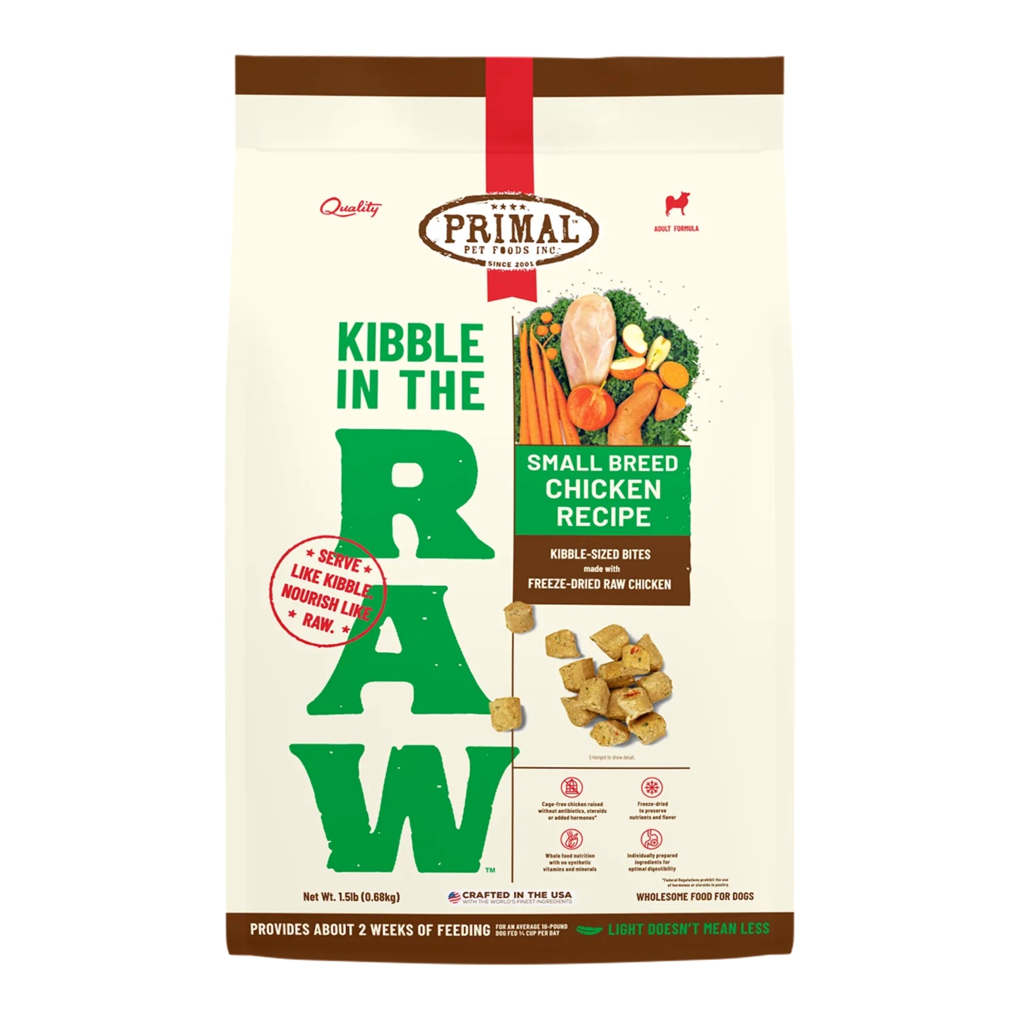 Primal Kibble in the Raw Small Breed Freeze-Dried Dog Food