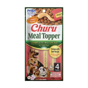 Inaba Churu Meal Topper for Dogs, Chicken & Beef, 2 oz (6 Pack)