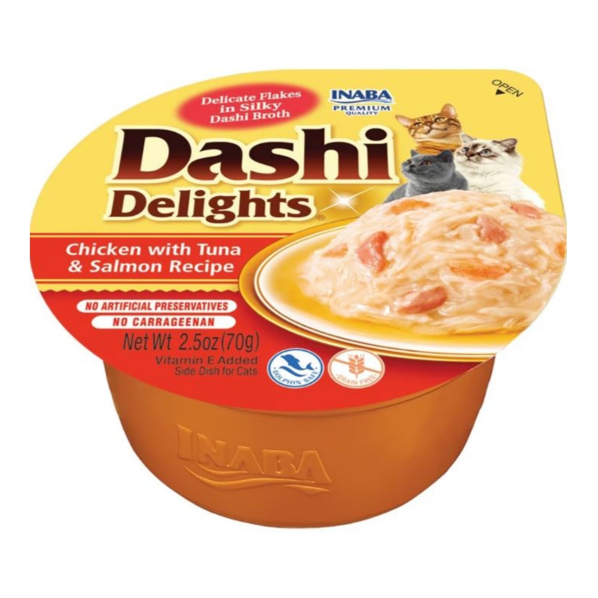 Inaba Dashi Delights Flakes in Broth, Chicken, Tuna & Salmon, 2.5 oz (Case of 6)