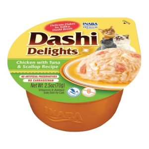 Inaba Dashi Delights Flakes in Broth, Chicken, Tuna & Scallop, 2.5 oz x6