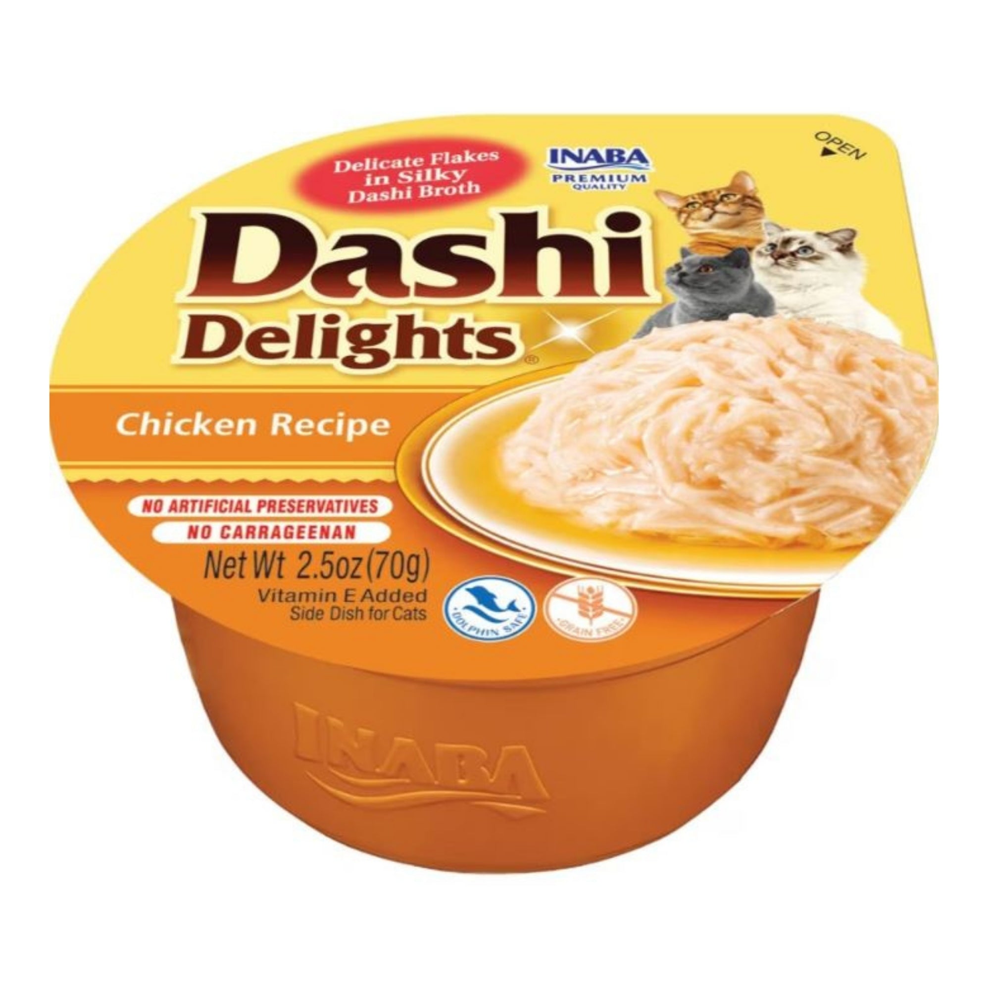 Inaba Dashi Delights Flakes in Broth Cat Food, Chicken, 2.5 oz (Case of 6)