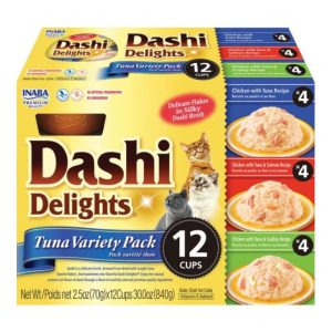 Inaba Dashi Delights Flakes in Broth Tuna Variety Pack, 30 oz (12 Pack)