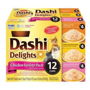Inaba Dashi Delights Flakes in Broth Chicken Variety Pack, 30 oz (12 Pack)