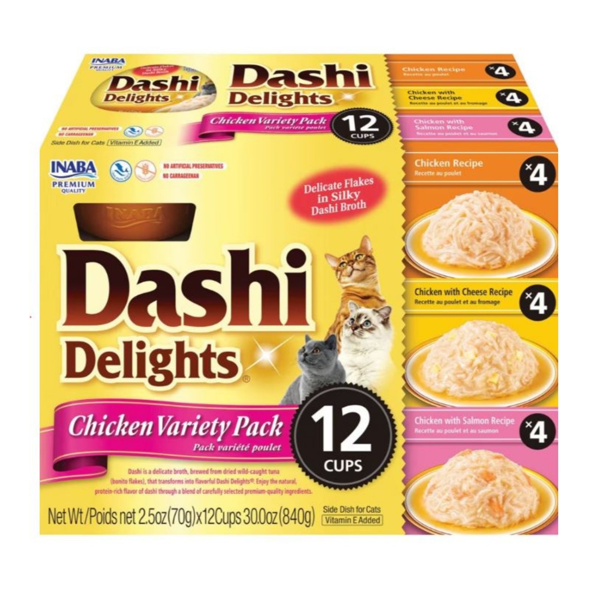 Inaba Dashi Delights Flakes in Broth Chicken Variety Pack, 30 oz (12 Pack)