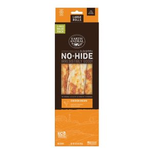 Earth Animal No-Hide Chicken Rolls, Large Dog Chews, 3 Pack