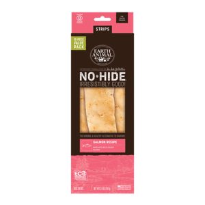 Earth Animal No-Hide Salmon Strips Value Pack Dog Chews, 10 Pack