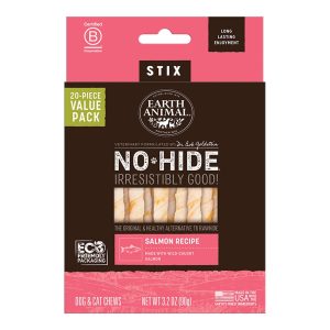 Earth Animal No-Hide Salmon Stix Dog Chews, 20 Pack