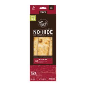Earth Animal No-Hide Beef Strips Value Pack Dog Chews, 10 Pack