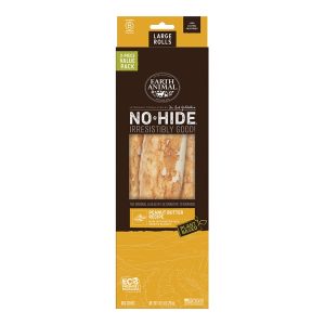 Earth Animal No-Hide Peanut Butter Rolls, Large Dog Chews, 3 Pack