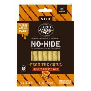Earth Animal No-Hide From the Grill Grilled Cheese Stix Dog Chews, 20 Pack