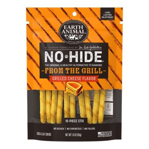 Earth Animal No-Hide From the Grill Grilled Cheese Stix Dog Chews, 10 Pack