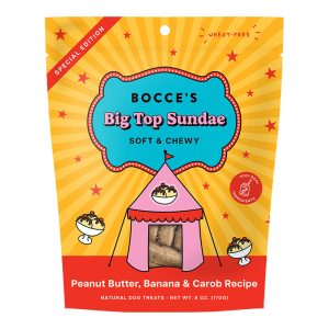 Bocce's Bakery Soft & Chewy Big Top Sundae Dog Treats, 6 oz