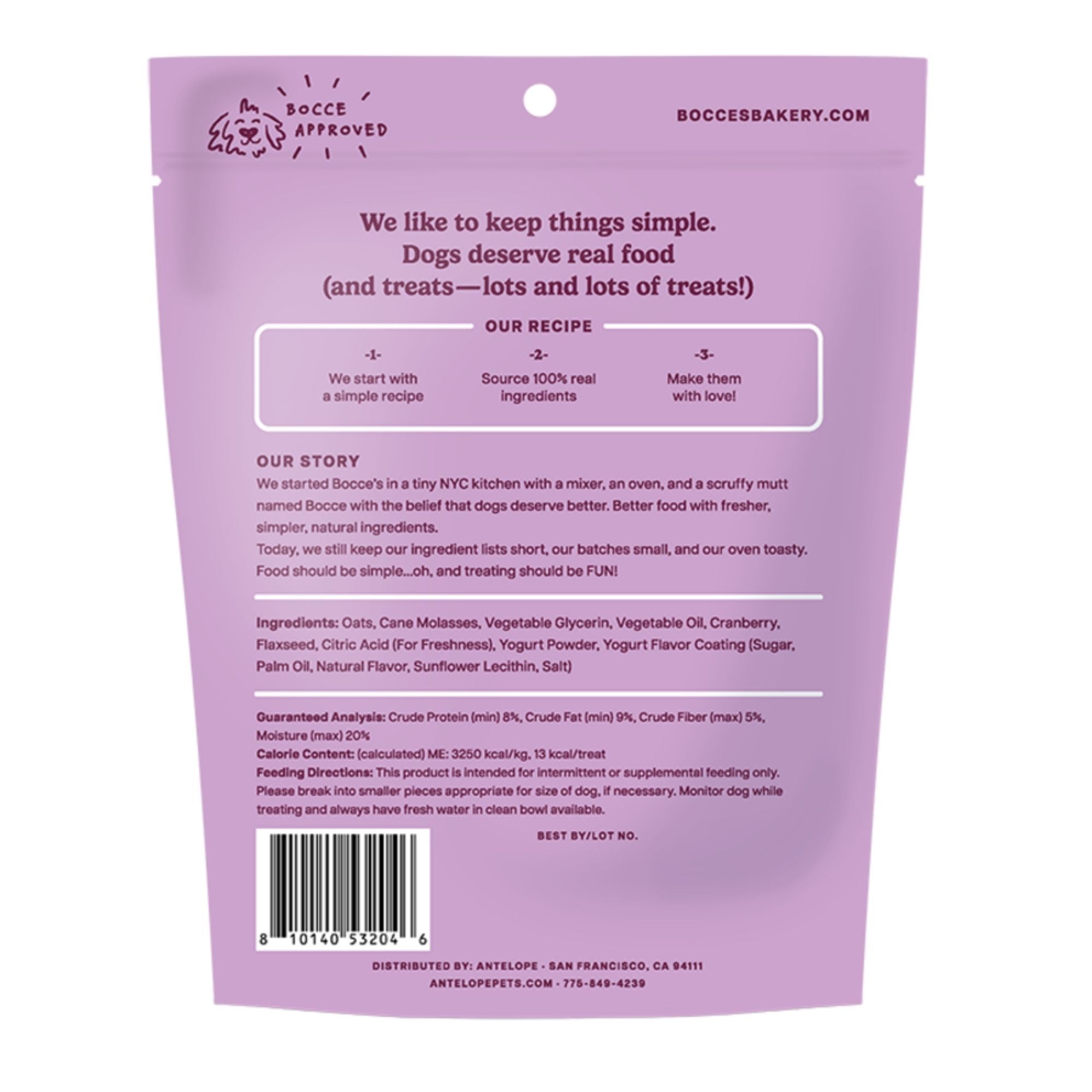 Bocce's Bakery Froyo Wild Cran Dog Treats, 6 oz - Image 2