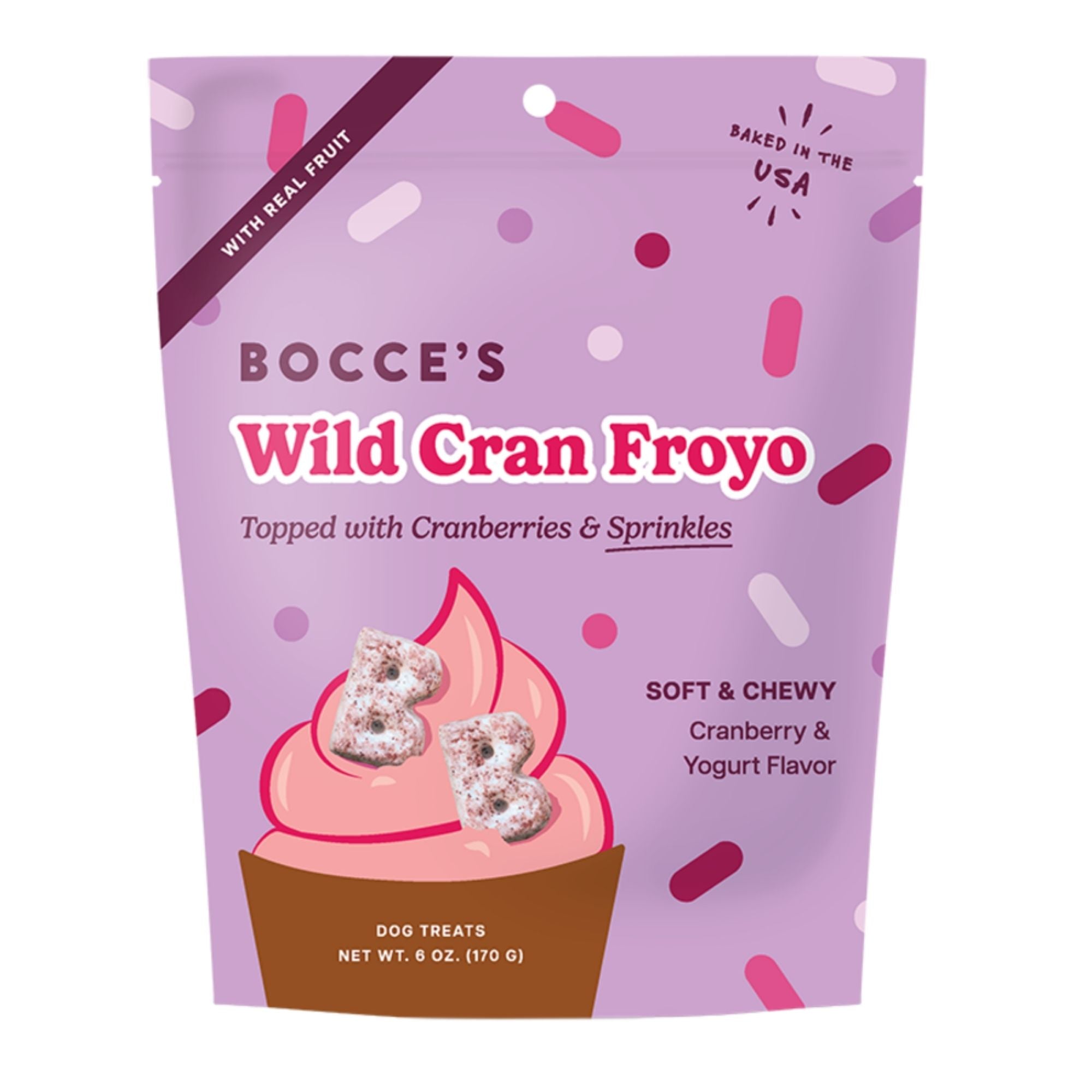 Bocce's Bakery Froyo Wild Cran Dog Treats, 6 oz