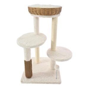 Max & Marlow Rattan Wicker 3 Level Cat Tree 30 in