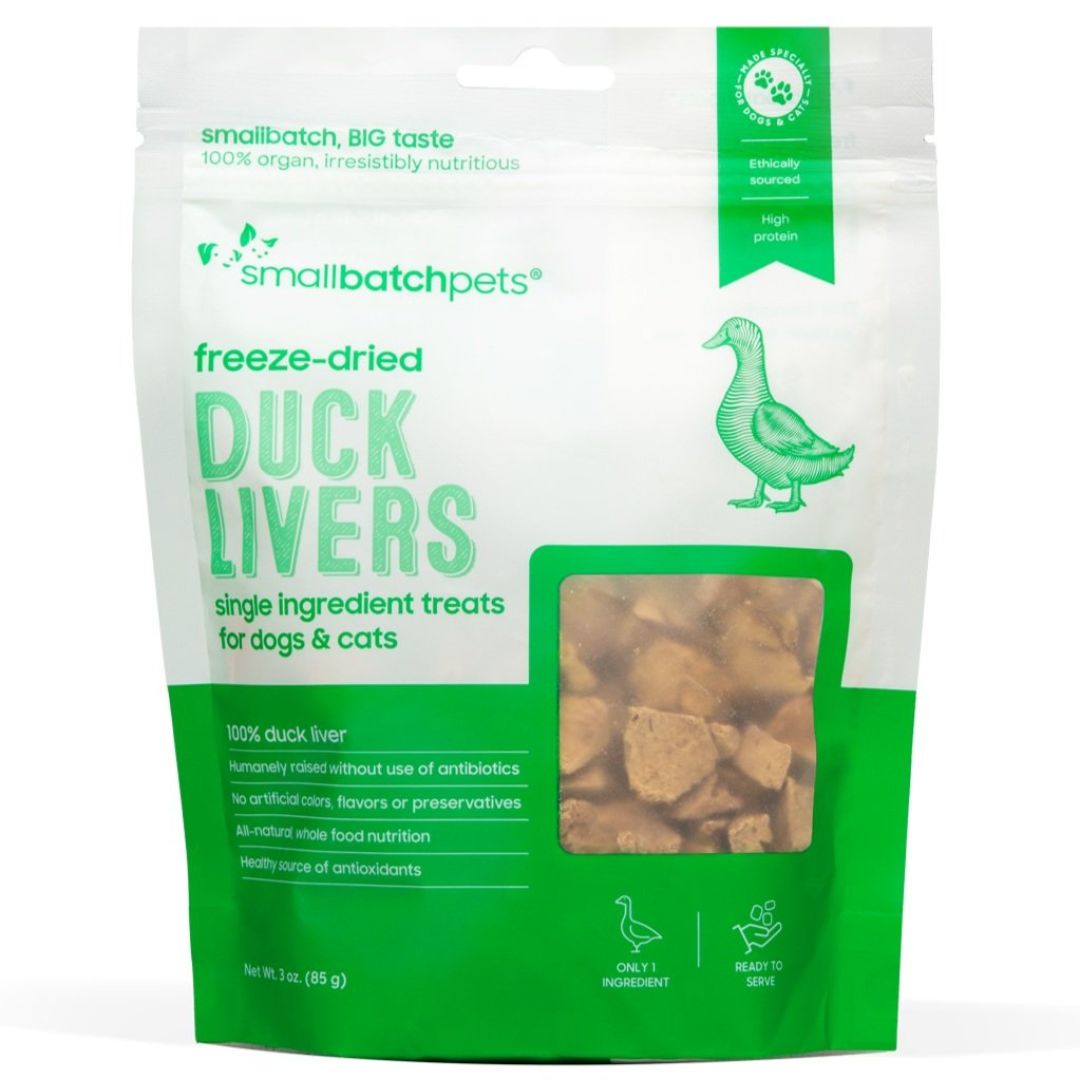 Smallbatch Freeze-Dried Duck Liver Treats for Dogs & Cats, 3 oz