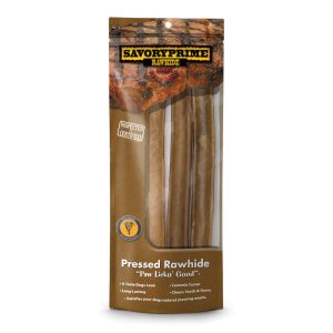 Savory Prime Pressed Rawhide Roll Natural, 10 in Dog Chews, 3 Pack