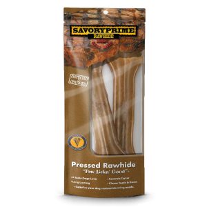 Savory Prime Pressed Rawhide Bones Natural, 8.5 in Dog Chews, 2 Pack