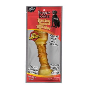 Savory Prime Beggar Bones Pork Skin, Chicken & Veggie Wraps Dog Chews