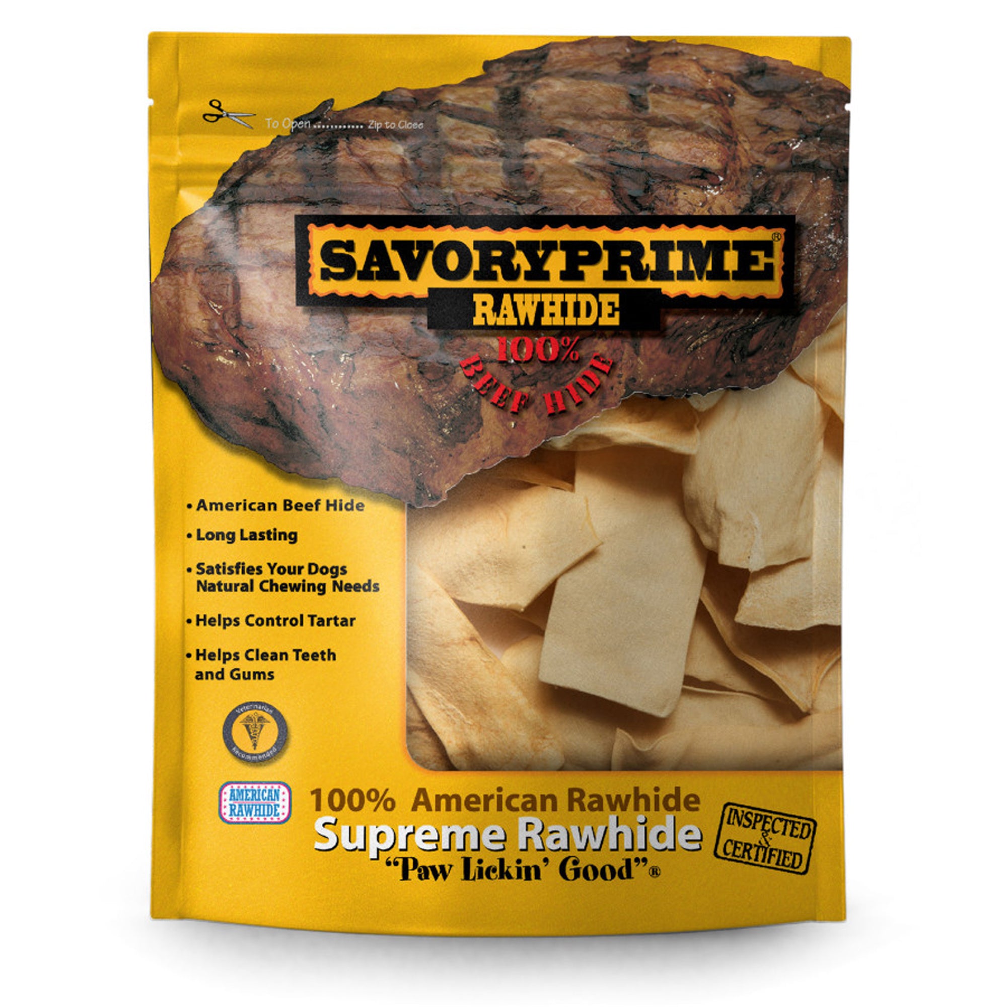 Savory Prime Rawhide Chips Chicken Dog Chews, 1 lb