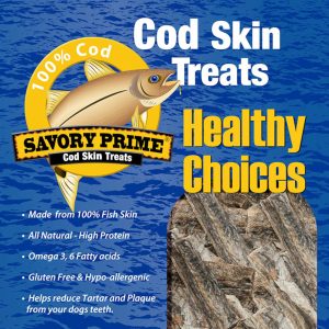 Savory Prime Cod Skin Fish Strips Dog Treats