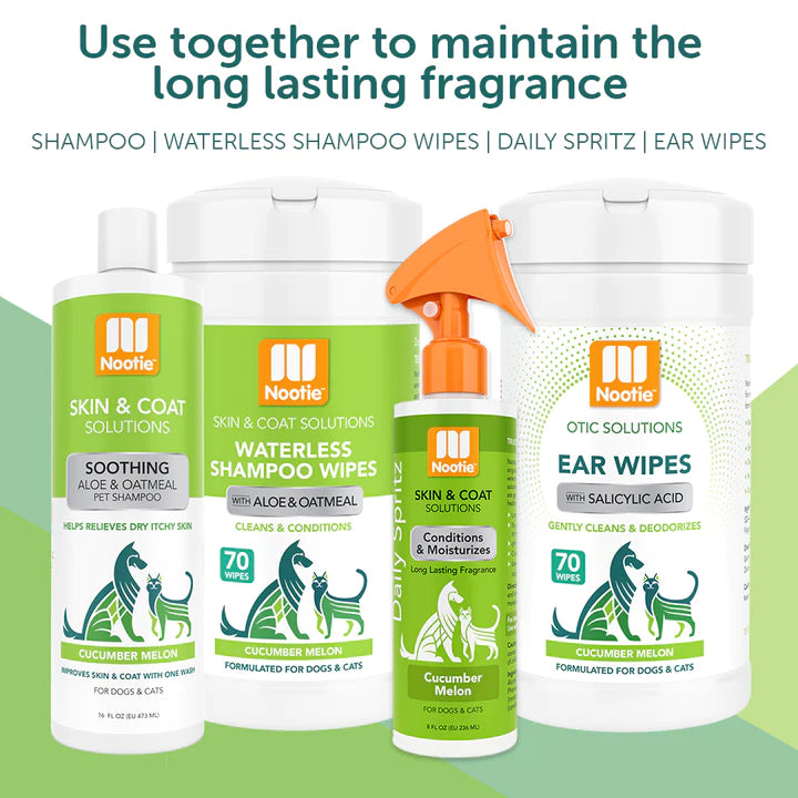 Nootie Waterless Grooming Wipes Cucumber Melon 70 Count - Image 3