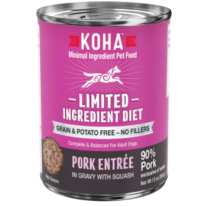 KOHA Limited Ingredient Grain-Free 90% Pork Entrée, 13 oz (Case of 12)