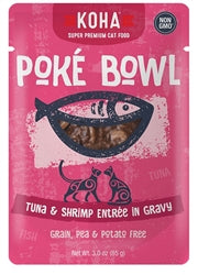 KOHA Poké Bowl Grain-Free, Tuna & Shrimp in Gravy, 3 oz (Case of 24)