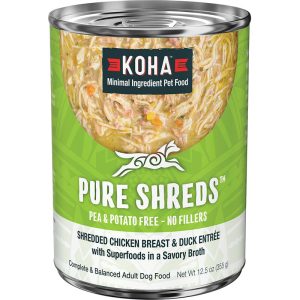 KOHA Pure Shreds Grain-Free Chicken & Duck Entrée, 12.5 oz (Case of 12)