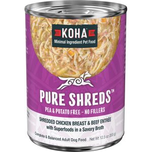 KOHA Pure Shreds Grain-Free Chicken & Beef Entrée, 12.5 oz (Case of 12)