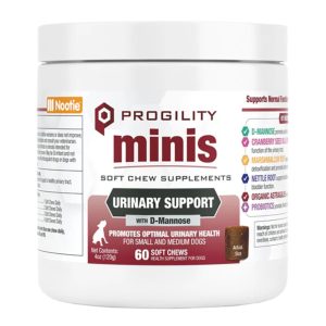 Nootie Progility Urinary Support with D-Mannose Mini for Dogs, 60 Count