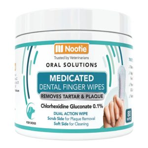 Nootie Dog Medicated Dental Finger Wipes 80 Count