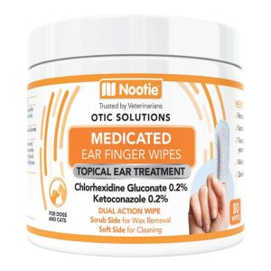 Nootie Dog Medicated Ear Finger Wipes 80 Count