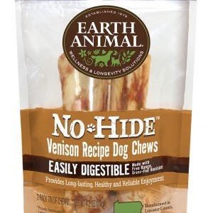 Earth Animal No-Hide Venison Chews, Medium Dog Chews, 2 Pack