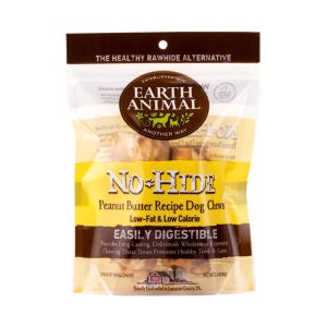 Earth Animal No-Hide Peanut Butter Chews, Small Dog Chews, 2 Pack