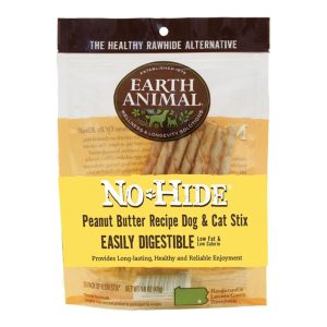 Earth Animal No-Hide Peanut Butter Stix Dog Chews, 10 Pack