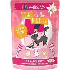 Cats in the Kitchen The Karate Kitty Wet Cat Food, Beef & Salmon, 3 oz, 12 Pack